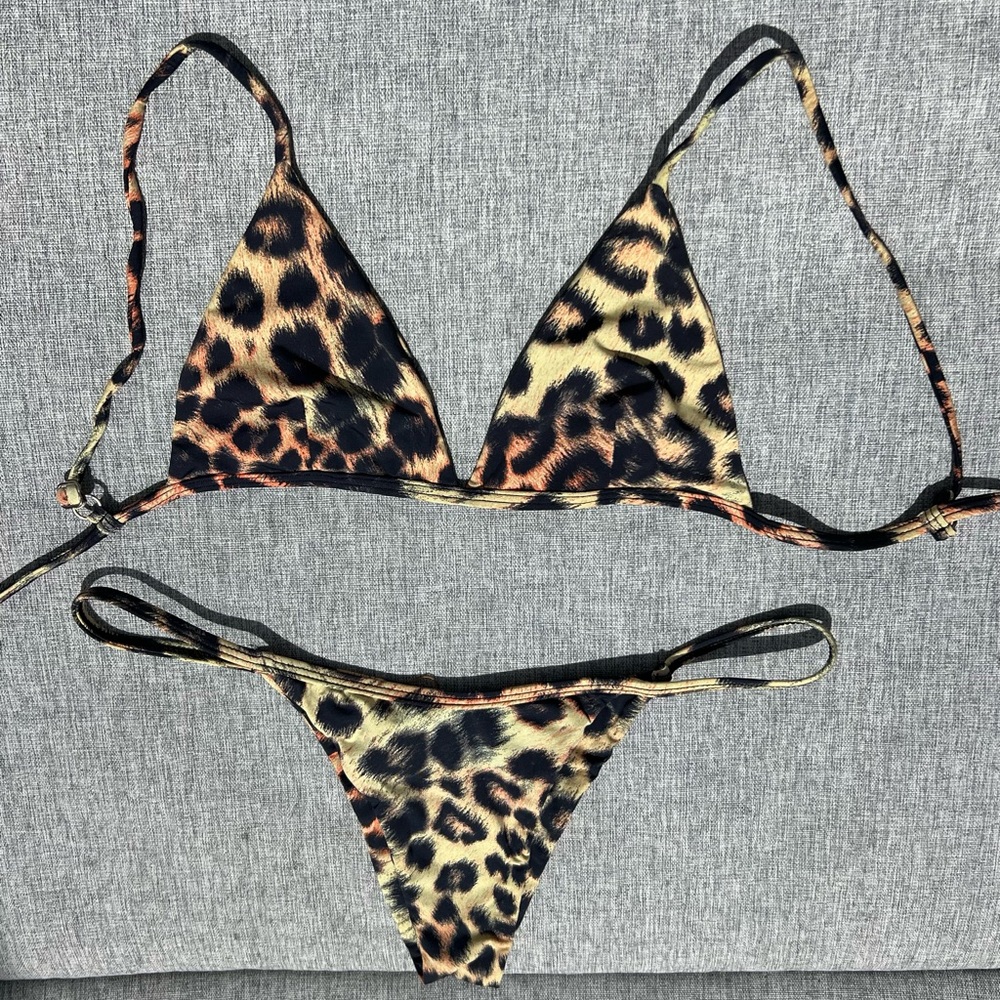 Leopard Print Triangle Bikini